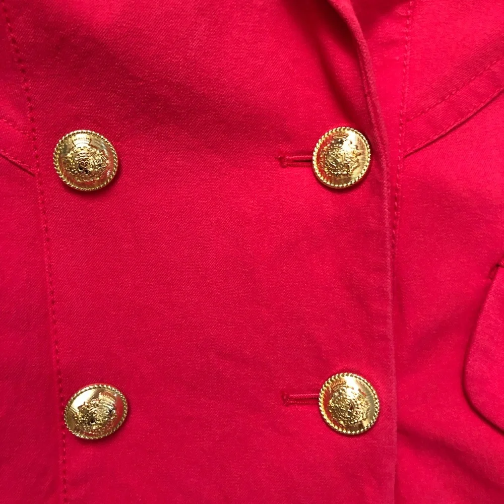 Derek Lam 10 Crosby Classic Double Breasted Fitted Red Fuchsia Blazer size 2